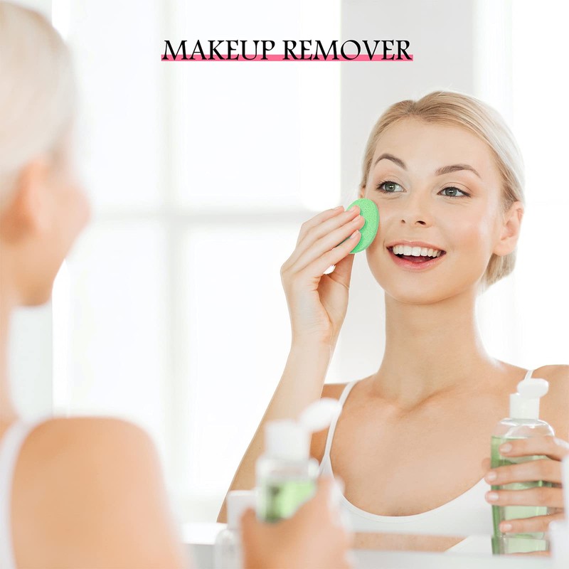 300 Pieces Face Cleansing Sponge Wash Round Face Sponge Soft