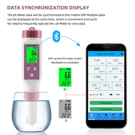 PH Meter 7-in-1 Tds Meter/Salinity Tester/pH Meter/EC Meter/Orp Meter/S.G Meter/Temp ph Tester Digital,PH Meter for Water 0.01pH Accuracy,Tds Meter with ATC.