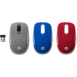 HP Mouse USB inalámbrico Z3600 de 2,4 GHz con Cubiertas Intercambiables (Gris/Azul/Rojo)