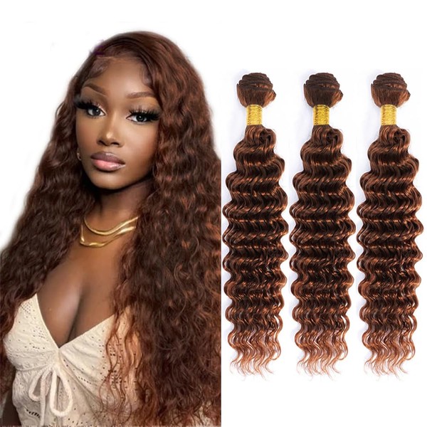 Copper Brown Bundles Color 33 Loose Deep Human Hair Bundles