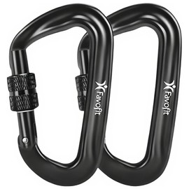 Heavy Duty Carabiner Clips Locking: Favofit Small 12KN (2696lbs) Caribeaner Hook for Key - 3.2" Screw Lock Lightweight Keychain for Dog Leash Hammock Hiking