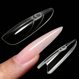 ZenithAura Original Sandwich Nail Form Dual Form 240 Pieces Almond Round Nail Forms With Guide Lines 15 Sizes Upper And Lower Nail Template For Builder Gel
