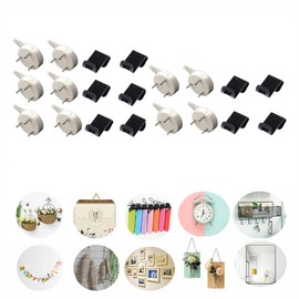 【VEVE&MIKI】Wall Hooks, Won't Damage Walls, Weight Capacity 6.6 lbs (3 kg), (10-Piece Set) for Plasterboard, Wallpaper, Clear Walls, No Wall Damage, Plasterboard Hooks, No Visible Holes, Wall Hooks