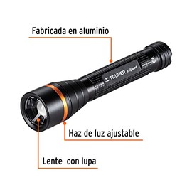 Truper Expert LINA-2AAN, Linterna de aluminio de pilas, 100 lúmenes, led alta potencia