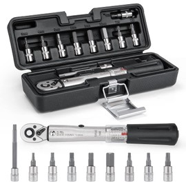 1/4'' Bike Torque Wrench Kit 2-24 NM Torque Fix Set Home Bicycle Maintenance Kit for Road & MTB Bike Tools Set (617-2S)