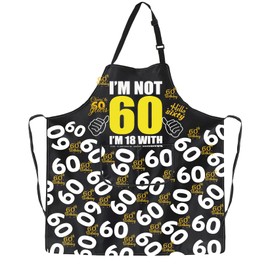 PXTIDY 60th Birthday Gifts for Women Men I'M Not 60 I'M 18 With 42 Years Experience Apron With 2 Pockets 60th fabulous Gift
