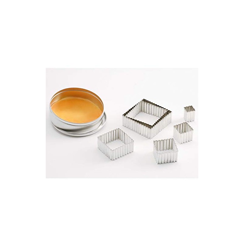 thermohauser Cookie Cutter Set (Stainless Steel), Rectangular, Waved Edge, 5