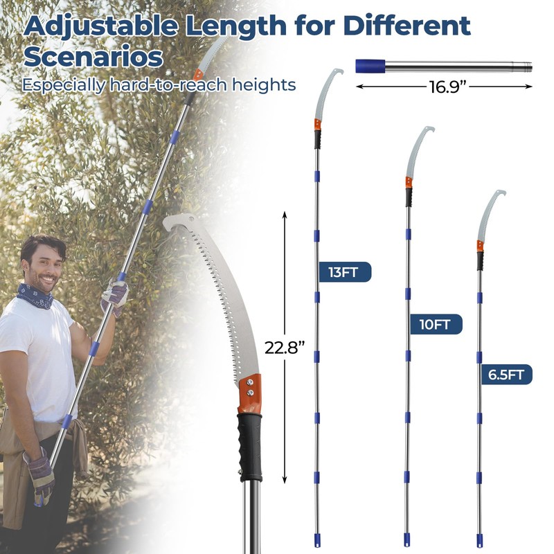 Pole Saws for Tree Trimming, 10FT Long Branch Cutter Handle