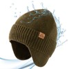 TOP-EX Men's Large Size Knit Hat with Ear Pads Merino