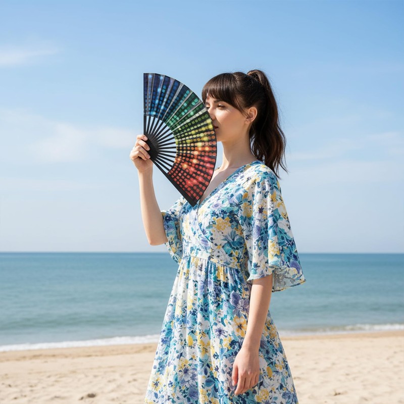 ARWIG Hand Fan Folding for Adults, Premium Rave Fan Folding