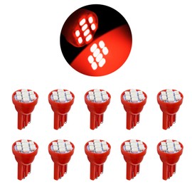 ongfuwu 10PCS 194 LED Bulb, 12V T10 194 168 Car Dash Instrument LED Light Bulbs, Automotive Panel Gauge Cluster Dashboard LED Replacement Bulb, Vehicle Interior Dome Map Lamp Bulb (Red)