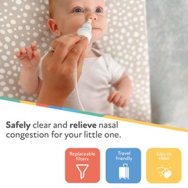 Nuby Dr. Talbot’s Breathe-EEZ Infant Nasal Aspirator with Travel Case – Easy to Clean | BPA Free | On-The-Go | 4 Filters Included