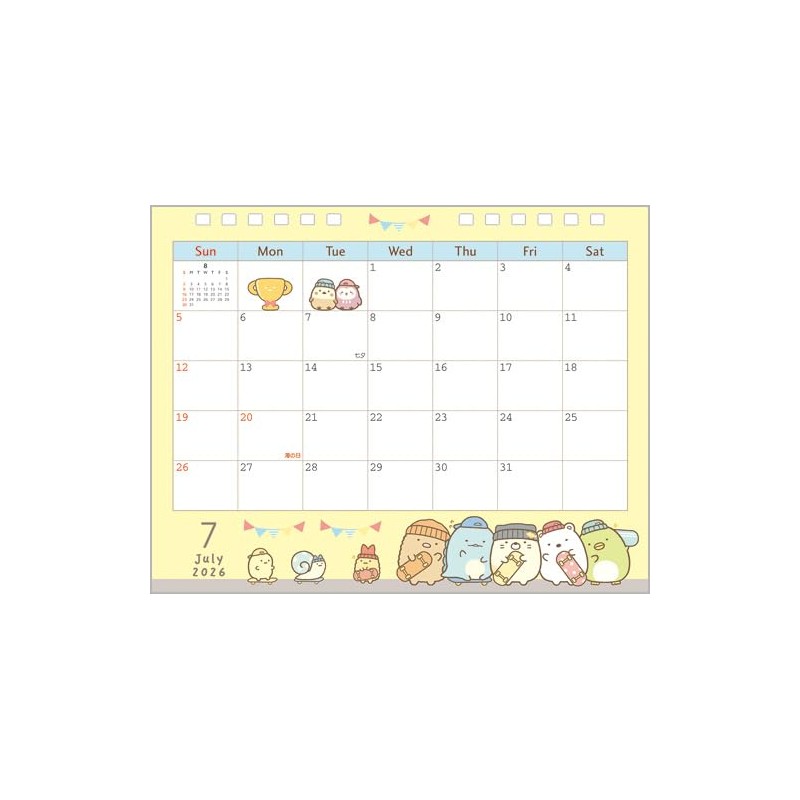 San-X Sumikko Gurashi 2026 Tabletop Calendar CD40501