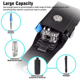 ACCKUO Multitool Sheath Compatible with Leatherman EDC Belt Organizer Tool Holster Pouch, Black