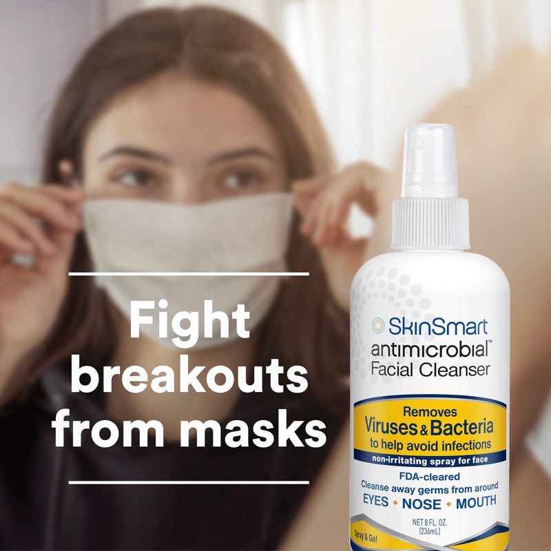 SkinSmart Antimicrobial Facial Cleanser Spray to Remove Viruses and Bacteria