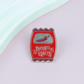 Neuro Spicy Sauce Packet Neurospicy Pin Brooch, ADHD Awareness Enamel Pin, Funny Gift For Autistics Neurodivergent Friend, Autism Acceptance Brooches, ADHD Meme, Spicy Brain Decorative Jewelry Accessories For Bag Jacket Hat
