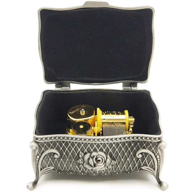 Music Box 18 Valve Embossed Alloy Metal Music Box with