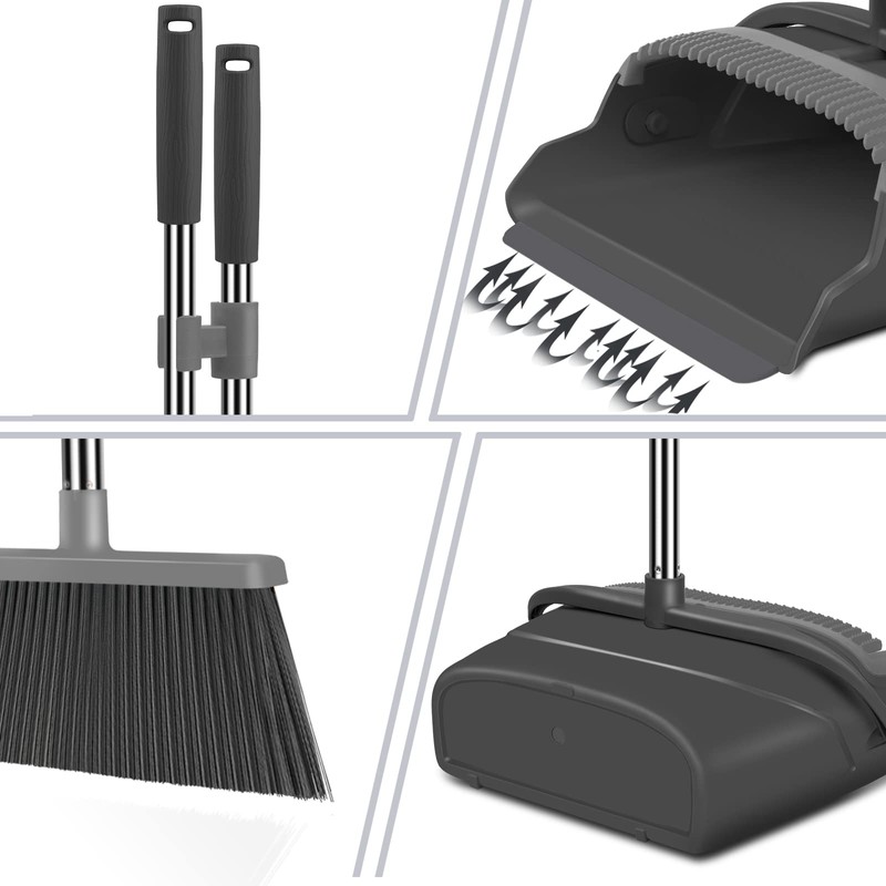 kelamayi Broom and Dustpan Set for Home, Office, Indoor&Outdoor Sweeping,