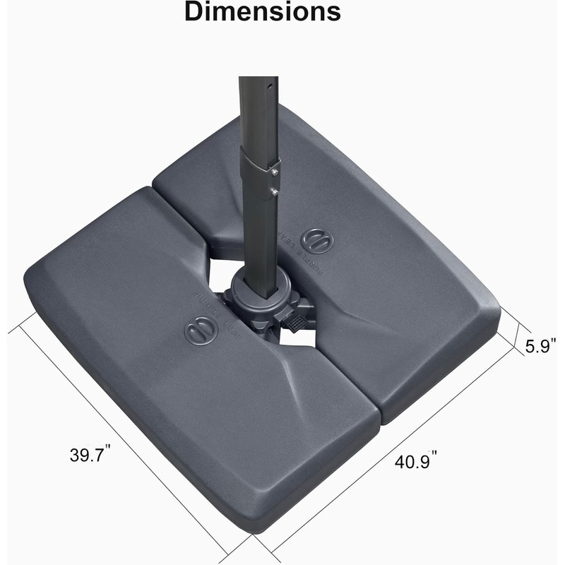 PURPLE LEAF 220 lBS Heavy Duty Patio Umbrella Base XBS535
