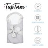 TupTam Baby Swaddle Blanket Padded Wrap with Deco Bow, Gray,