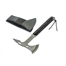 SE 15" Black Hunting Axe with Spike and Nylon Cord-Wrapped Handle - KFD098