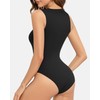MANGOPOP - Body sin mangas para mujer, cuello redondo, sexy,