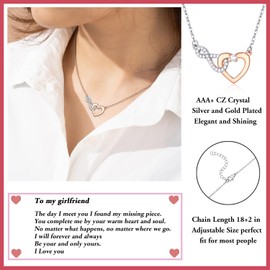 Aunis Gifts for Girlfriend Infinity Heart Necklace for Girlfriend I Love You Gifts for Her Birthday Christmas