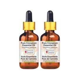 Greenwood Essential Greenwood Essential Pure Cinnamon Essential Oil (Cinnamomum zeylanicum) with Glass Dropper Steam Distilled (Pack of Two) 100ml X 2 (6.76 oz)