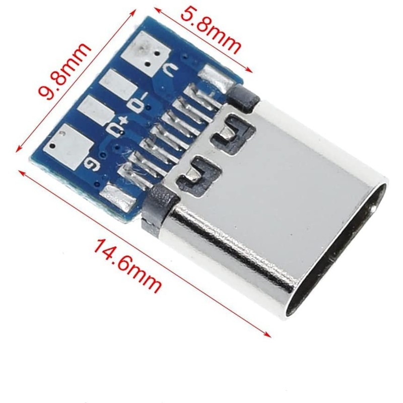 PENGLIN USB 3.1 Type C Male 24-Pin Female Adapter for