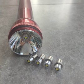 GLGYCB LED Flashlight Bulb Upgrade Replacement 3CD 4CD Cells 4.5V 6V 18V DC4-24V LED Conversion Kit Flashlights Torch Bulb P13.5S PR2 LED 3W Bulbs 18V Flashlight Bulb (4Pack)