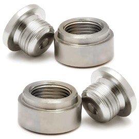 MACHSWON Car M18X1.5 Stepped Mounting Bung and Plugs Fittings Weld Bung (2 Bungs/2 Plugs) Stainless Steel
