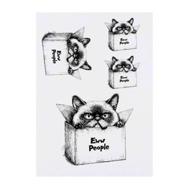 Azeeda 4 x 'Igitt, Leute, verrückte Katze in der Kiste' Temporäre Tattoos - Wasserfest, Hautfreundlich & Ungiftig · Transfers in Verschiedenen Größen (TO00076758)