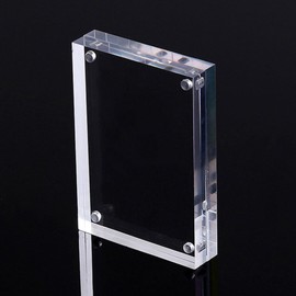 Cloudpower Acrylic Sign Holder, Acrylic Magnetic Poster Double-Sided Display Stand For Countertops, Acrylic Stands For Display In Offices, Restaurants, And Events(4 x 6cm), as picture show