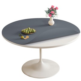Metui Round Fashion PVC Table Cover Protector, Stain-resistant and dirt-resistant,Table Cover for coffee Table, dining,Buffet Parties and Camping. Desk Mat for Desktop。 (DARK GRAY, 35.4"×35.4")