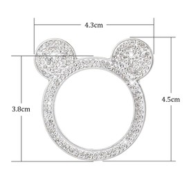 CGEAMDY Pack of 2 Car Engine Start Stop Button Ring, Rhinestone Crystal Car Start Stop Decoration Ring, Car Engine Start Stop Push Button Cover Crystal Inner Ring Sticker Decorative (White)