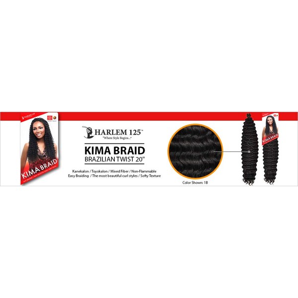 Harlem125 Synthetic Hair Braids Kima Braid Brazilian Twist 20" (4-Pack, P4/30)