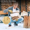 FEISHDEK Waterproof Work Gloves for Men, Winter Insulated Leather Work