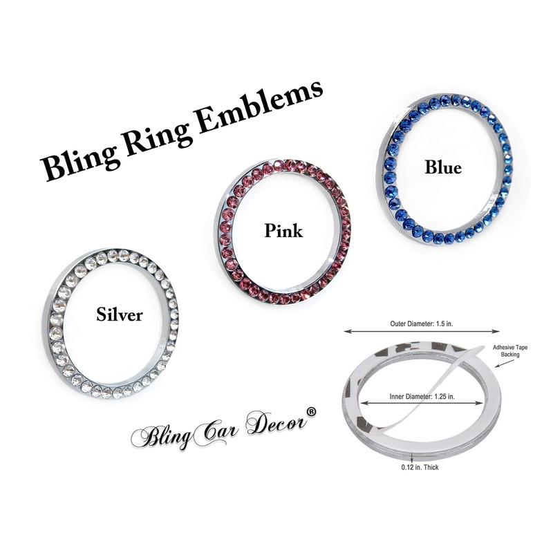 Bling Car Decor Crystal Rhinestone Car Bling Ring Emblem Sticker,