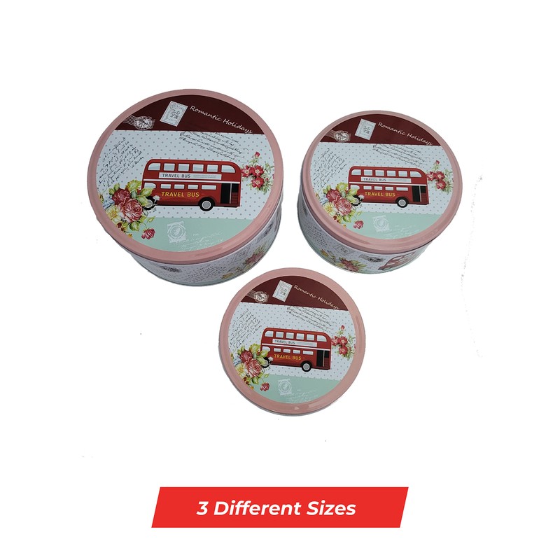 Romantic Holidays Kitchen Metal Tins Pack of 3 - Printed
