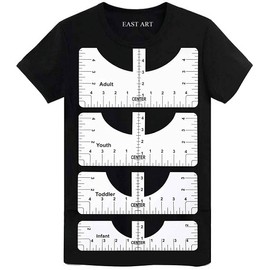 Upgrade 4 Pack Tshirt Ruler Guide, T Shirt Alignment Tools to Center Designs, HTV Vinyl and Heat Press Craft for Adult Youth Toddler Infant (White)