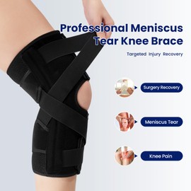 Galvaran Knee Brace for Meniscus Tear:Adjustable Knee Support for Maximum Knee Pain,Side Stabilizers for Injury or Surgery Recovery - Men and Women