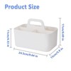 DIBALIYI Plastic Basket Organiser with Handle, Desk Organiser White with