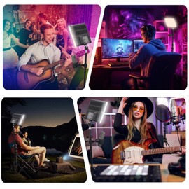 2-Pack LED Video Light Kit, Velvora 15W Photography Lighting with 28"-60" Adjustable Tripod & Phone Holder, 2700-7500K Bi-Color Dimmable Panel (CRI 95+), for Live Streaming, Podcast, Studio & YouTube