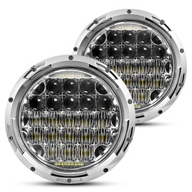 COWONE 130W 7" inch LED Headlights with DRL Compatible with Jeep Wrangler 97-2018 JK TJ LJ Hummer H1 H2 Headlamp Chrome