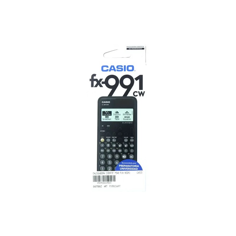 Calculadora Cientifica Casio Classwiz Fx-991cw 540 Funciones Color Negro
