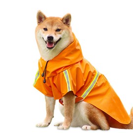 Mackintosh Dog Raincoat, Adjustable, Lightweight Dog Raincoat, Waterproof, with Hood and Reflective Stripes, for Small, Medium and Large Dogs, for Outdoor Walks (Orange, M)