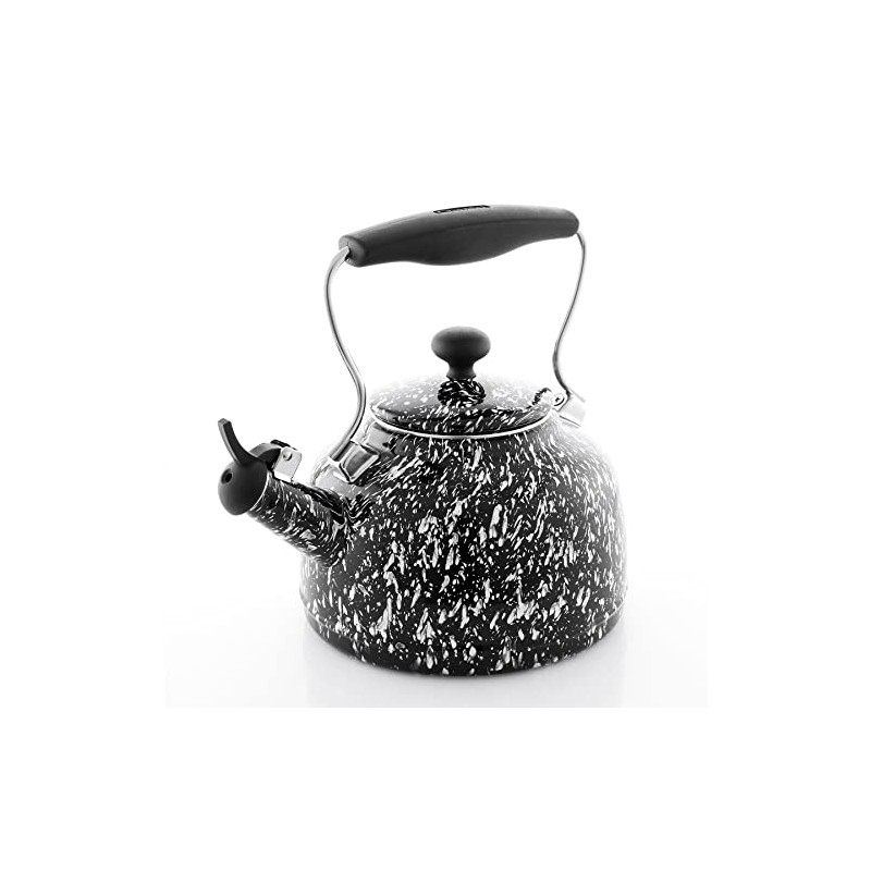 Chantal Tea Kettle, Vintage Series, Enamel on Steel, Whistling (Black