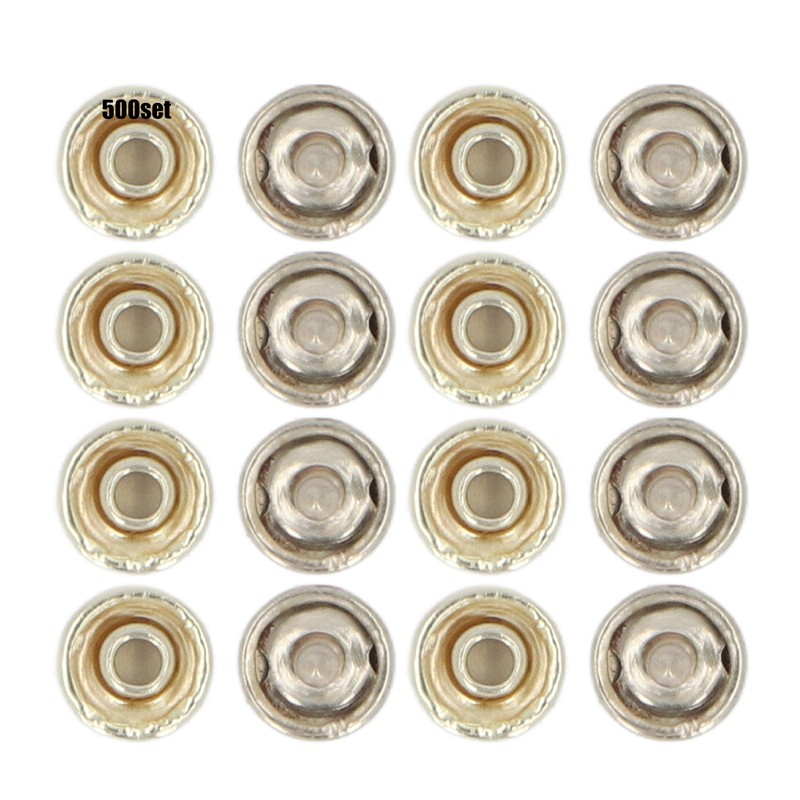 500set Metal Studs Rivets 8mm DIY Iron Double Flat Uniform