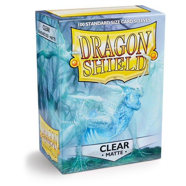 Dragon Shield Matte Clear 100 Deck Protective Sleeves in Box, Standard Size for Magic he Gathering (66x91mm)