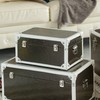 Vintiquewise Faux Leather Storage Trunk Set of 3